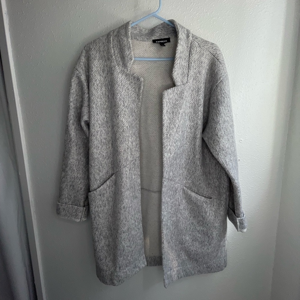 SOLD Express Grey Knit Blazer Coat